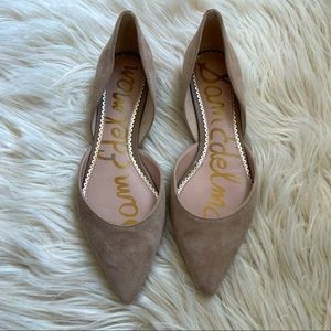 Sam Edelman Rodney beige suede d’Orsay flats, size 7